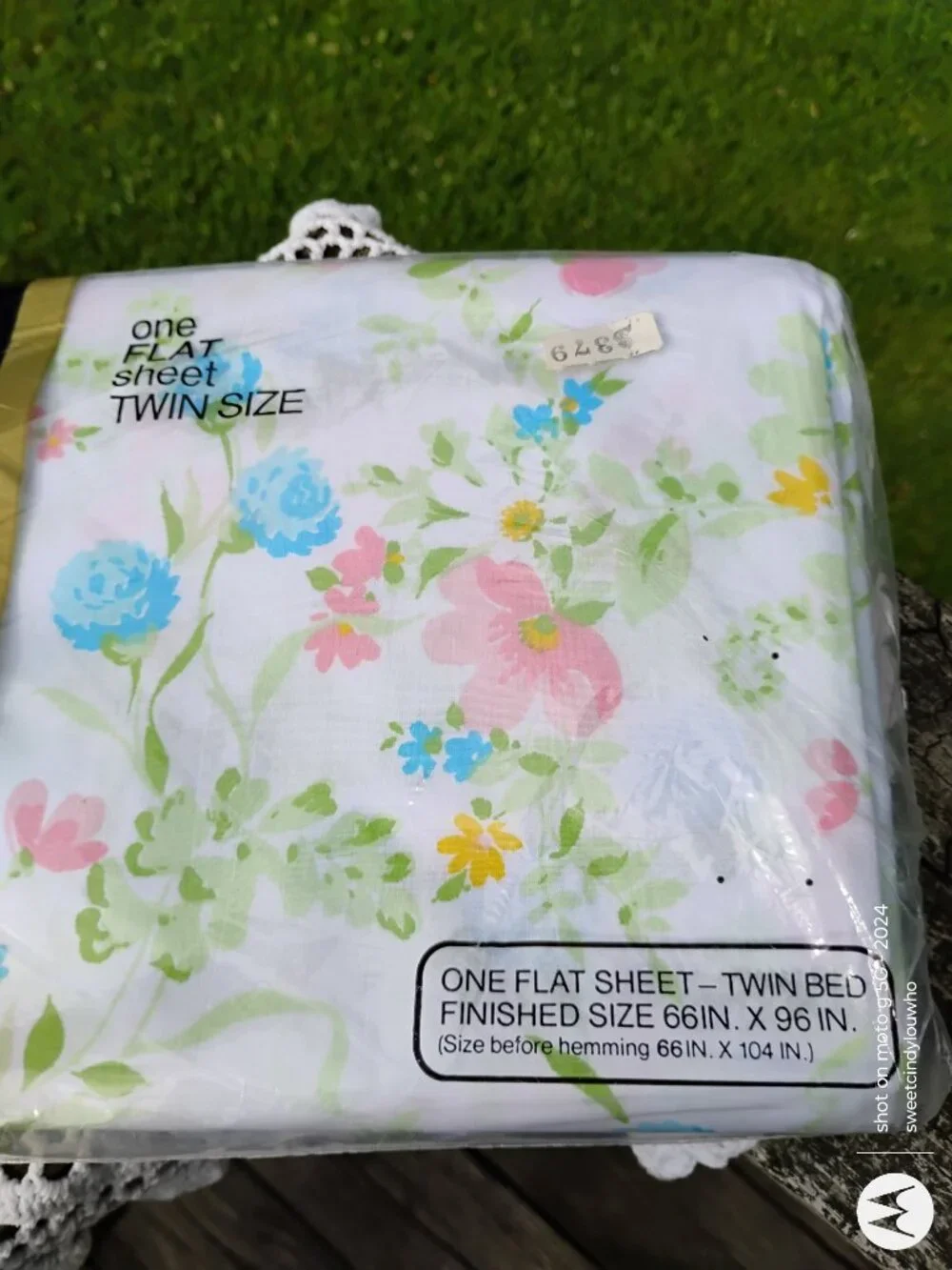 twin flat sheet new old stock JCPenney vtg 1970s Juliet floral print cottagecore